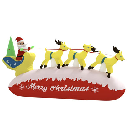 Christmas Inflatable Santa and Reindeer Decoration LED - 285×77×145cm