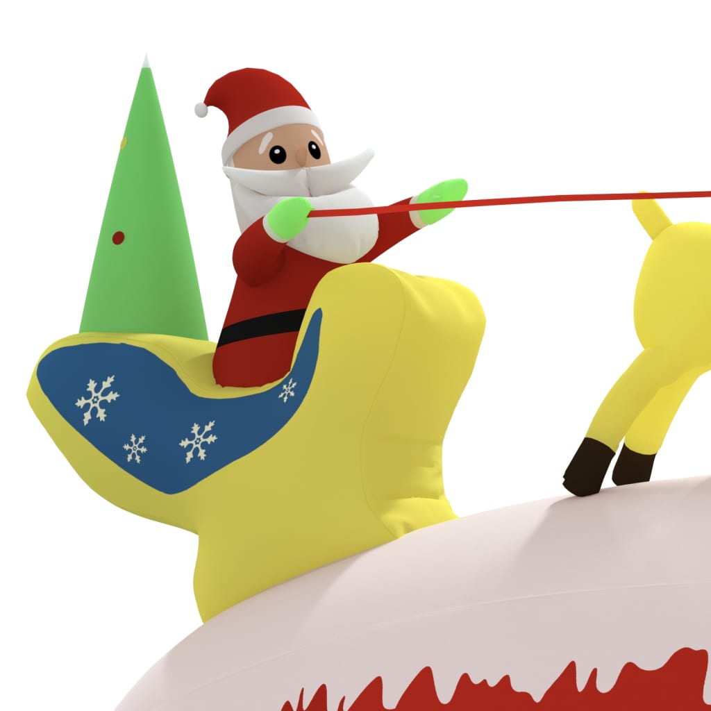 Christmas Inflatable Santa and Reindeer Decoration LED - 285×77×145cm