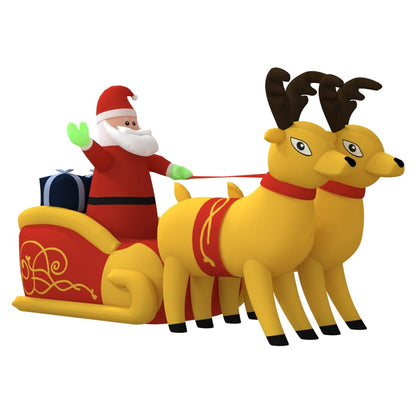 Christmas Inflatable Santa and Reindeer Decoration LED - 220×105×130cm
