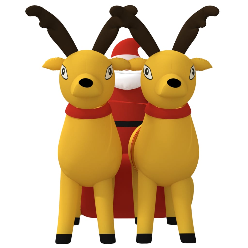 Christmas Inflatable Santa and Reindeer Decoration LED - 220×105×130cm