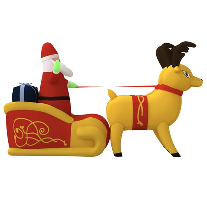 Christmas Inflatable Santa and Reindeer Decoration LED - 220×105×130cm