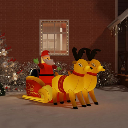 Christmas Inflatable Santa and Reindeer Decoration LED - 220×105×130cm