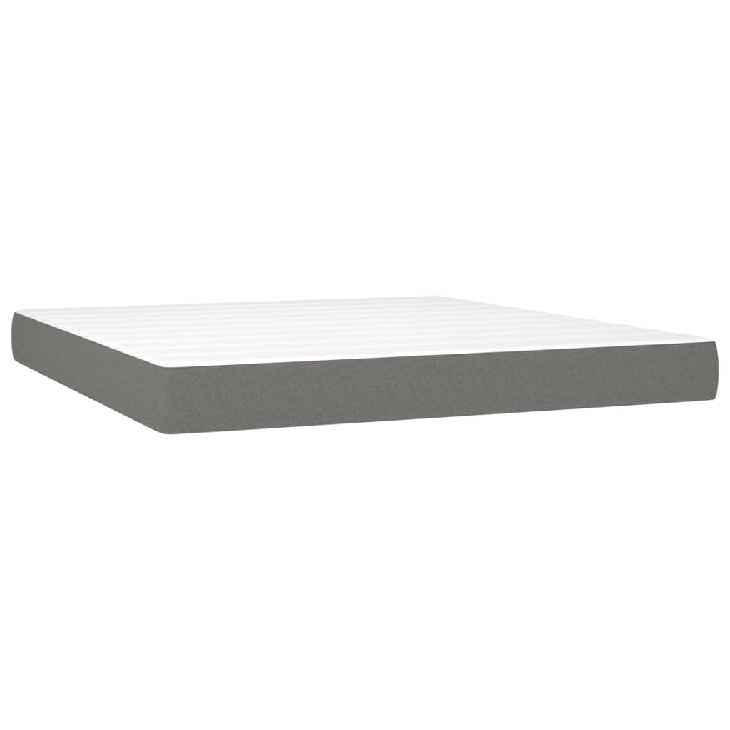 Dark Grey Queen Pocket Spring Mattress Medium Firm Fabric Foam Support