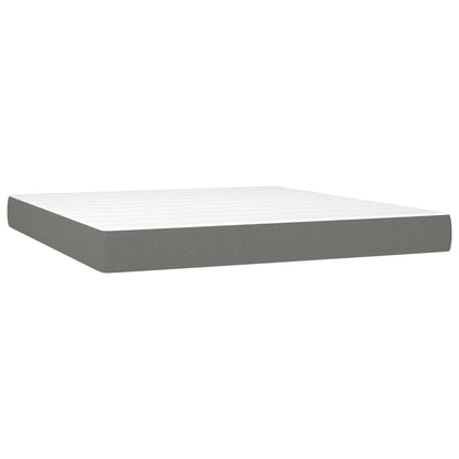 Dark Grey Queen Pocket Spring Mattress Medium Firm Fabric Foam Support