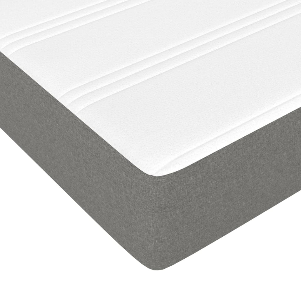 Dark Grey Queen Pocket Spring Mattress Medium Firm Fabric Foam Support