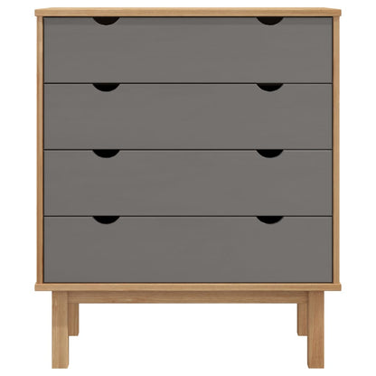 Drawer Cabinet OTTA Brown&Grey Solid Wood Pine