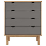 Drawer Cabinet OTTA Brown&Grey Solid Wood Pine