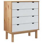 Drawer Cabinet OTTA Brown&White Solid Wood Pine