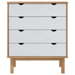 Drawer Cabinet OTTA Brown&White Solid Wood Pine