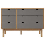 Drawer Cabinet OTTA Brown&Grey -Solid Wood Pine