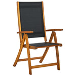 Folding Garden Chairs 4 pcs Solid Wood Acacia and Tetilene