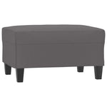 Footstool Grey Faux Leather
