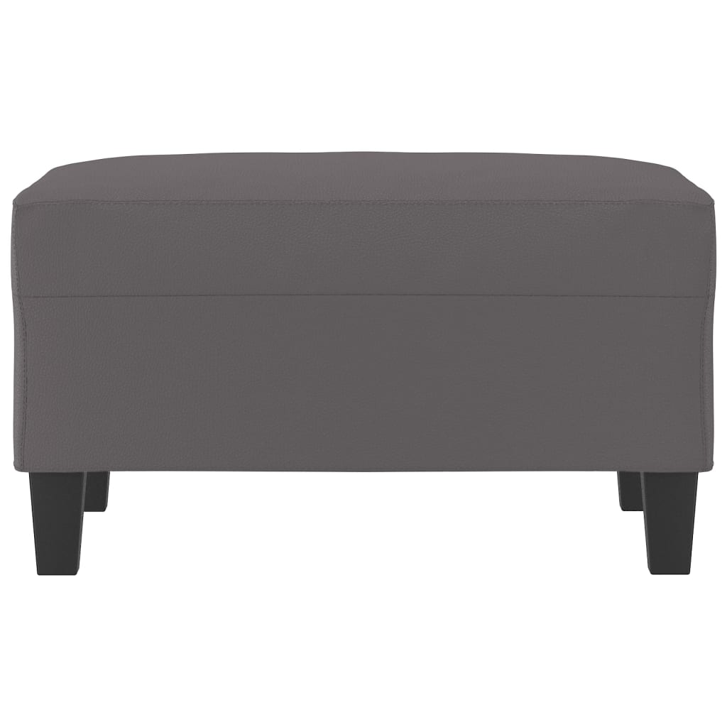 Footstool Grey Faux Leather
