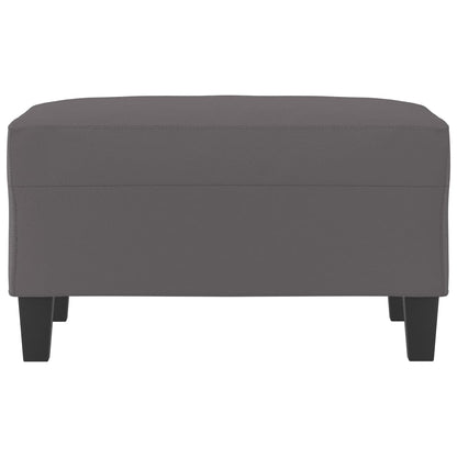 Footstool Grey Faux Leather