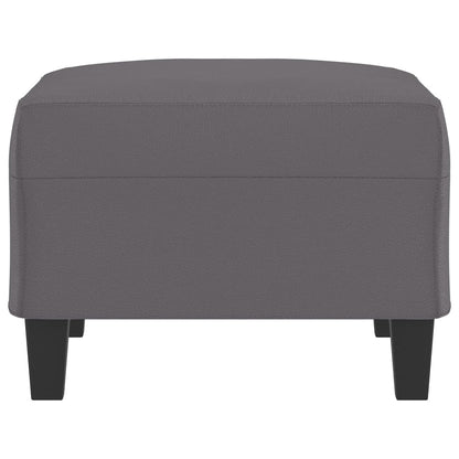 Footstool Grey Faux Leather