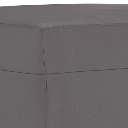 Footstool Grey Faux Leather
