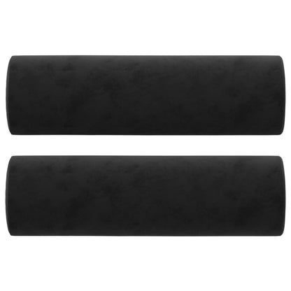 Black Velvet Bolster Pillows Set 2 | HomeAndLiving