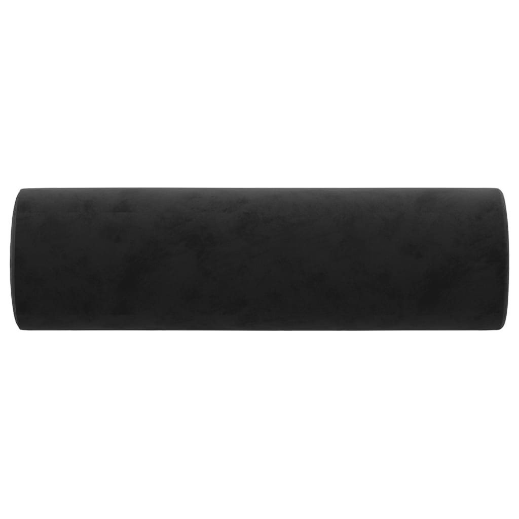 Black Velvet Bolster Pillows Set 2 | HomeAndLiving
