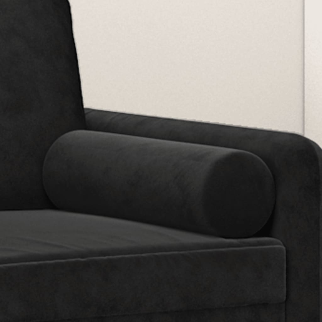 Black Velvet Bolster Pillows Set 2 | HomeAndLiving
