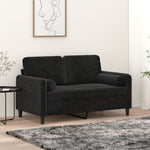 Black Velvet Bolster Pillows Set 2 | HomeAndLiving