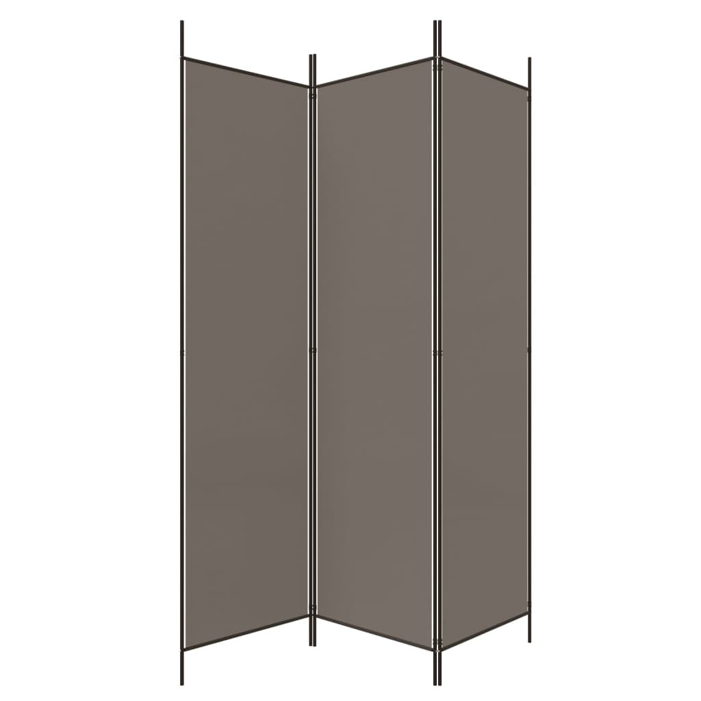 3-Panel Room Divider Anthracite Fabric