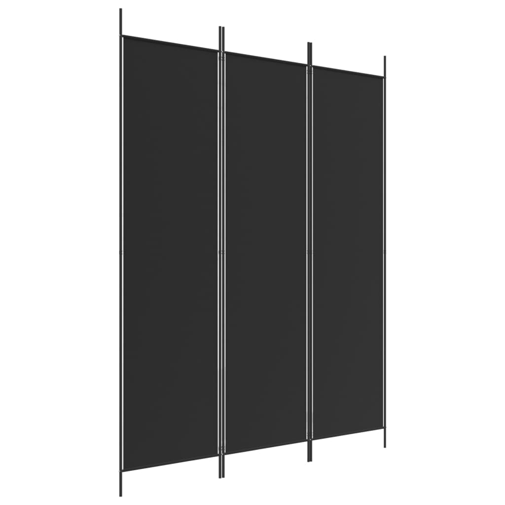 3-Panel Room Divider Black 150x200cm | HomeAndLiving