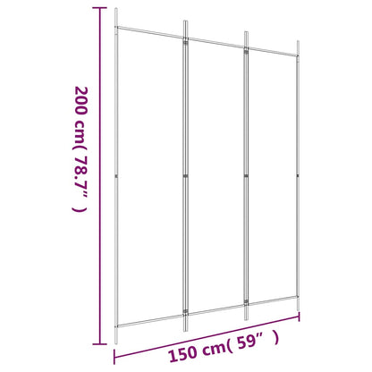 3-Panel Room Divider Black 150x200cm | HomeAndLiving