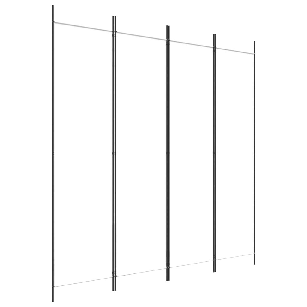 4-Panel Room Divider White 200x200cm Fabric | HomeAndLiving