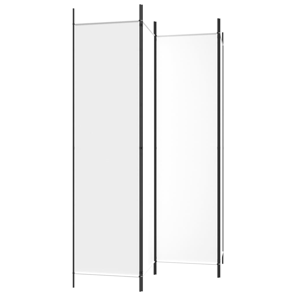 4-Panel Room Divider White 200x200cm Fabric | HomeAndLiving