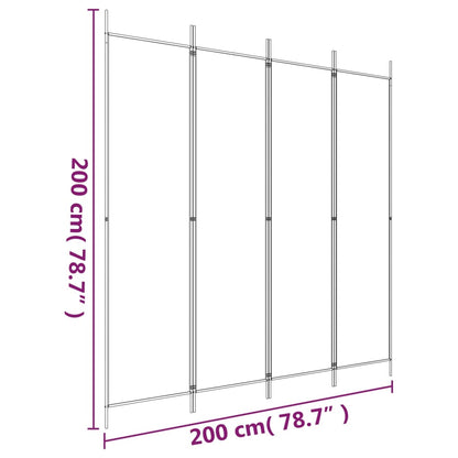 4-Panel Room Divider White 200x200cm Fabric | HomeAndLiving