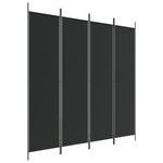 4-Panel Room Divider Black 200x200cm Fabric | HomeAndLiving