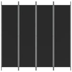 4-Panel Room Divider Black 200x200cm Fabric | HomeAndLiving