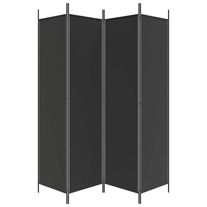 4-Panel Room Divider Black 200x200cm Fabric | HomeAndLiving