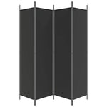 4-Panel Room Divider Black 200x200cm Fabric | HomeAndLiving