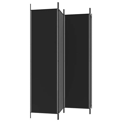 4-Panel Room Divider Black 200x200cm Fabric | HomeAndLiving