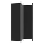 4-Panel Room Divider Black 200x200cm Fabric | HomeAndLiving