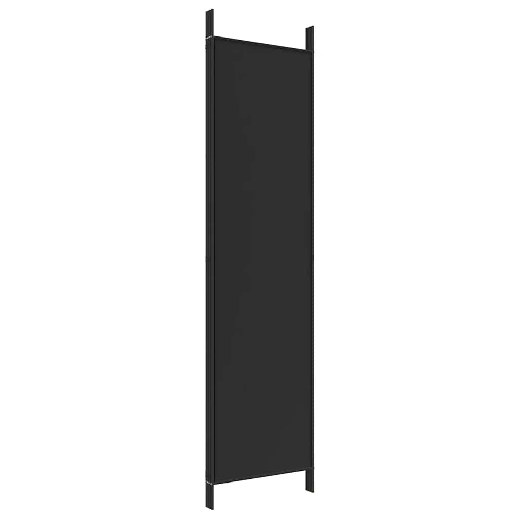 4-Panel Room Divider Black 200x200cm Fabric | HomeAndLiving