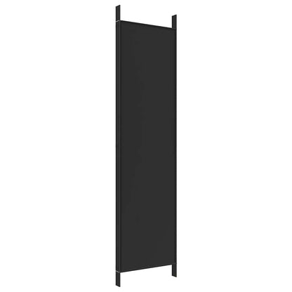 4-Panel Room Divider Black 200x200cm Fabric | HomeAndLiving