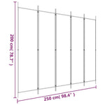 5-Panel Room Divider Fabric Folding Screen | HomeAndLiving