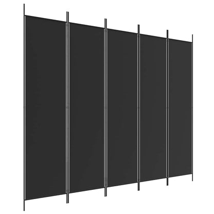 5-Panel Room Divider Black 250x200cm | HomeAndLiving