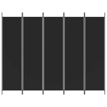 5-Panel Room Divider Black 250x200cm | HomeAndLiving