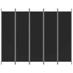 5-Panel Room Divider Black 250x200cm | HomeAndLiving