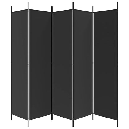 5-Panel Room Divider Black 250x200cm | HomeAndLiving