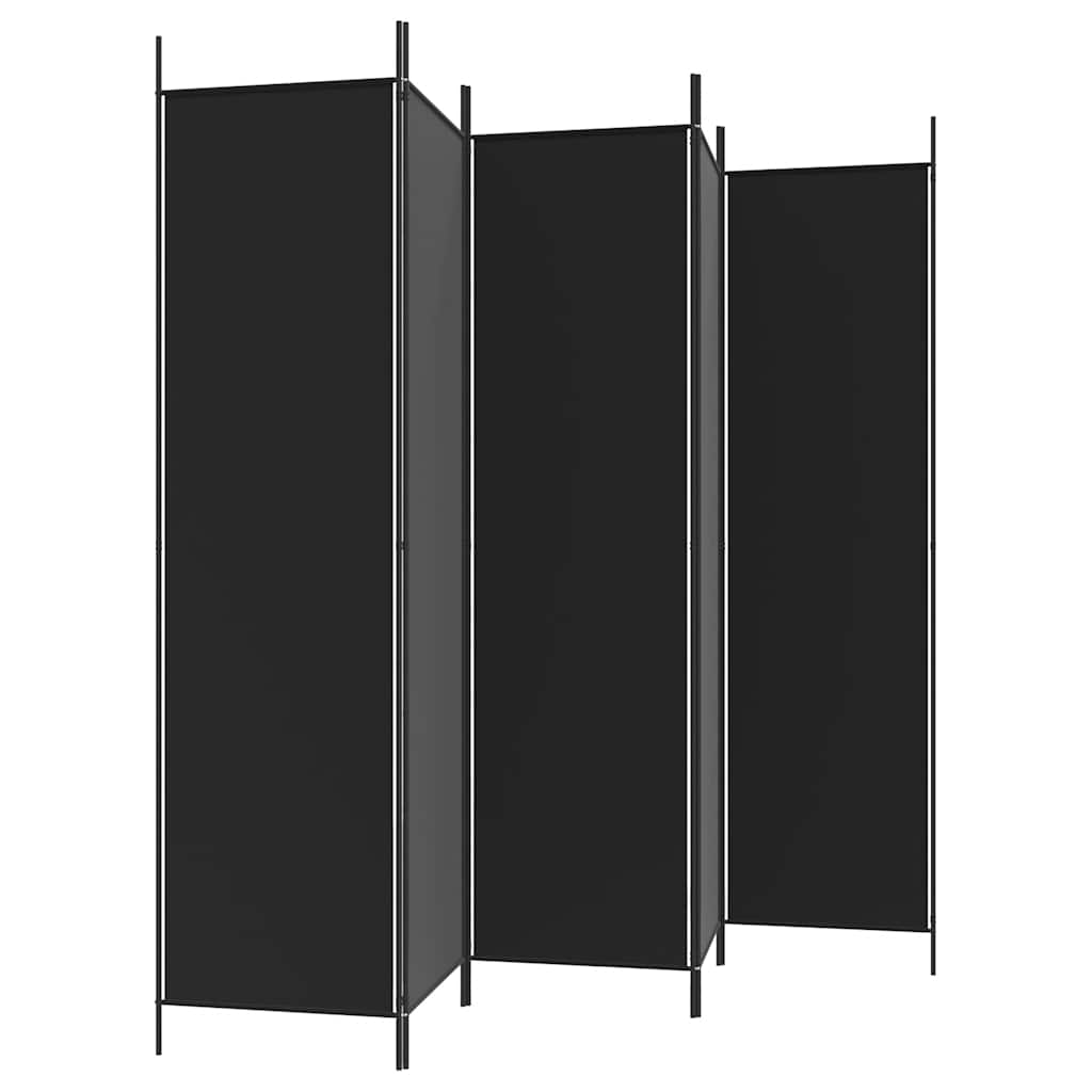 5-Panel Room Divider Black 250x200cm | HomeAndLiving