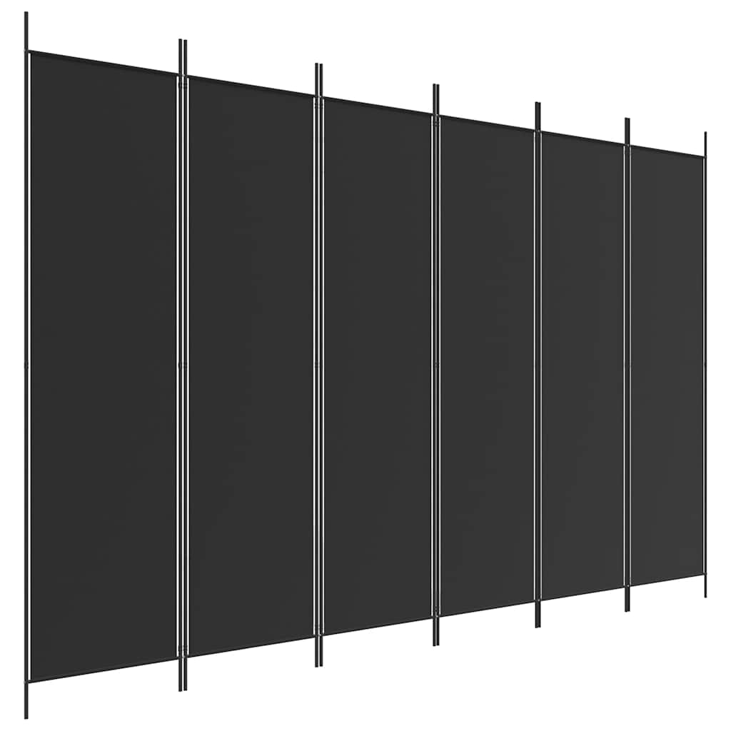 6-Panel Room Divider Black 300x200cm | HomeAndLiving