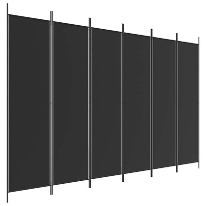 6-Panel Room Divider Black 300x200cm | HomeAndLiving