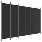 6-Panel Room Divider Black 300x200cm | HomeAndLiving