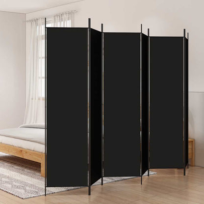 6-Panel Room Divider Black 300x200cm | HomeAndLiving