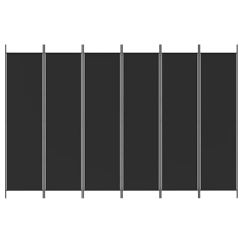 6-Panel Room Divider Black 300x200cm | HomeAndLiving