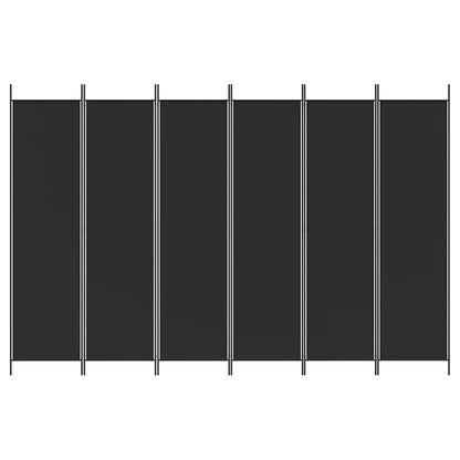 6-Panel Room Divider Black 300x200cm | HomeAndLiving